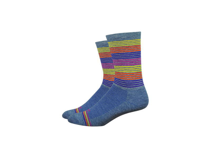 DeFeet Wooleator 7" Team DeFeet Charcoal/Blue Cycling Athletic Socks Size Small 