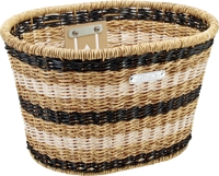 Basket Electra Plastic Woven Light Brown/Black/White