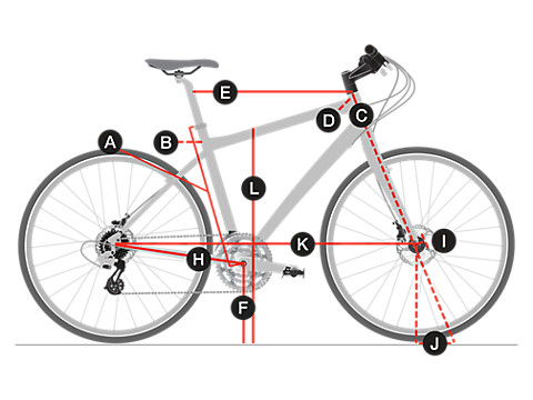Trek FX 1 Unisex Hybrid Bike Geometry Chart