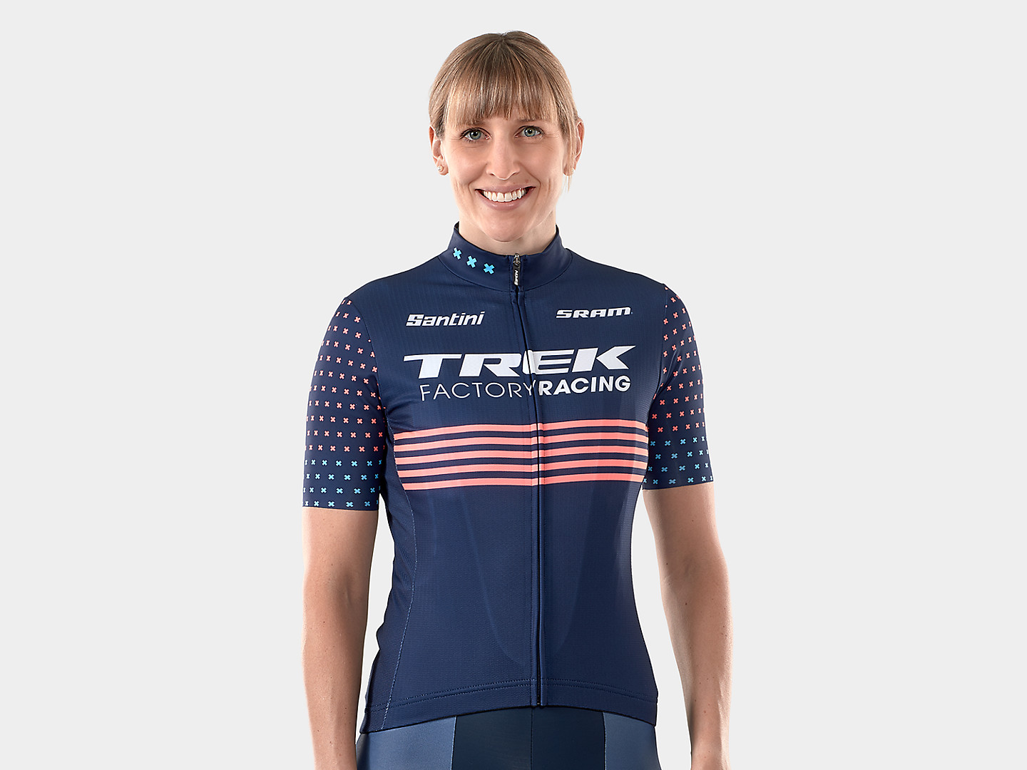 Camiseta de Ciclismo Feminina Réplica da Equipe Santini Trek Factory Racing CX