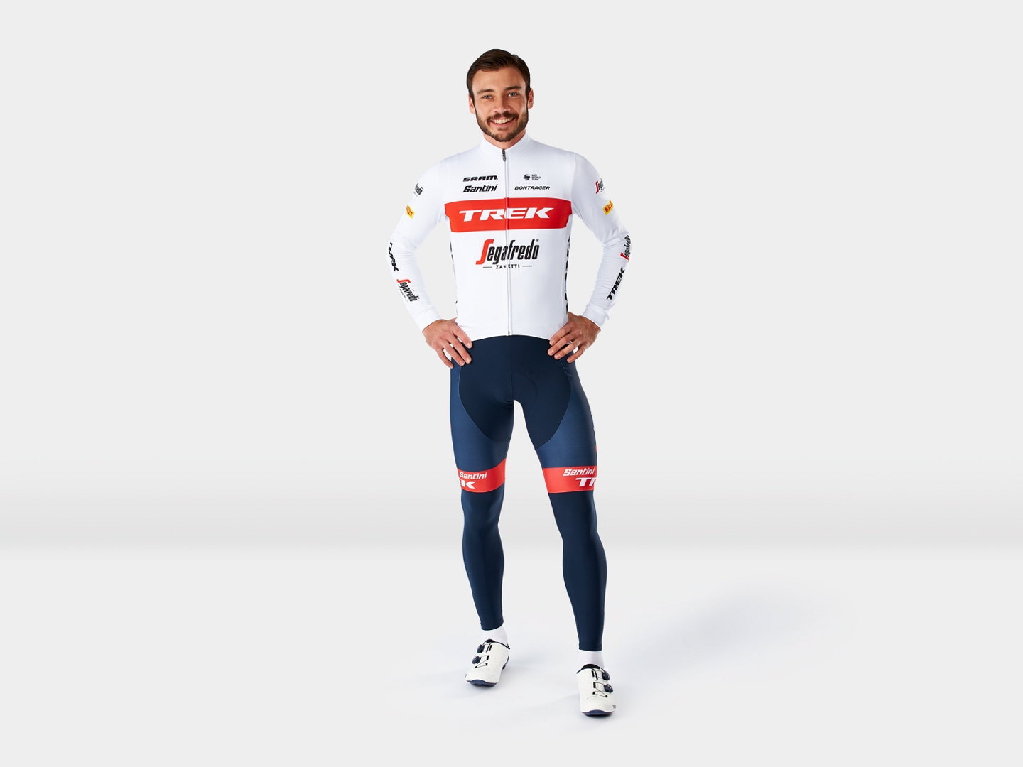 Camiseta Masculina de Ciclismo LS Réplica da Trek-Segafredo Santini