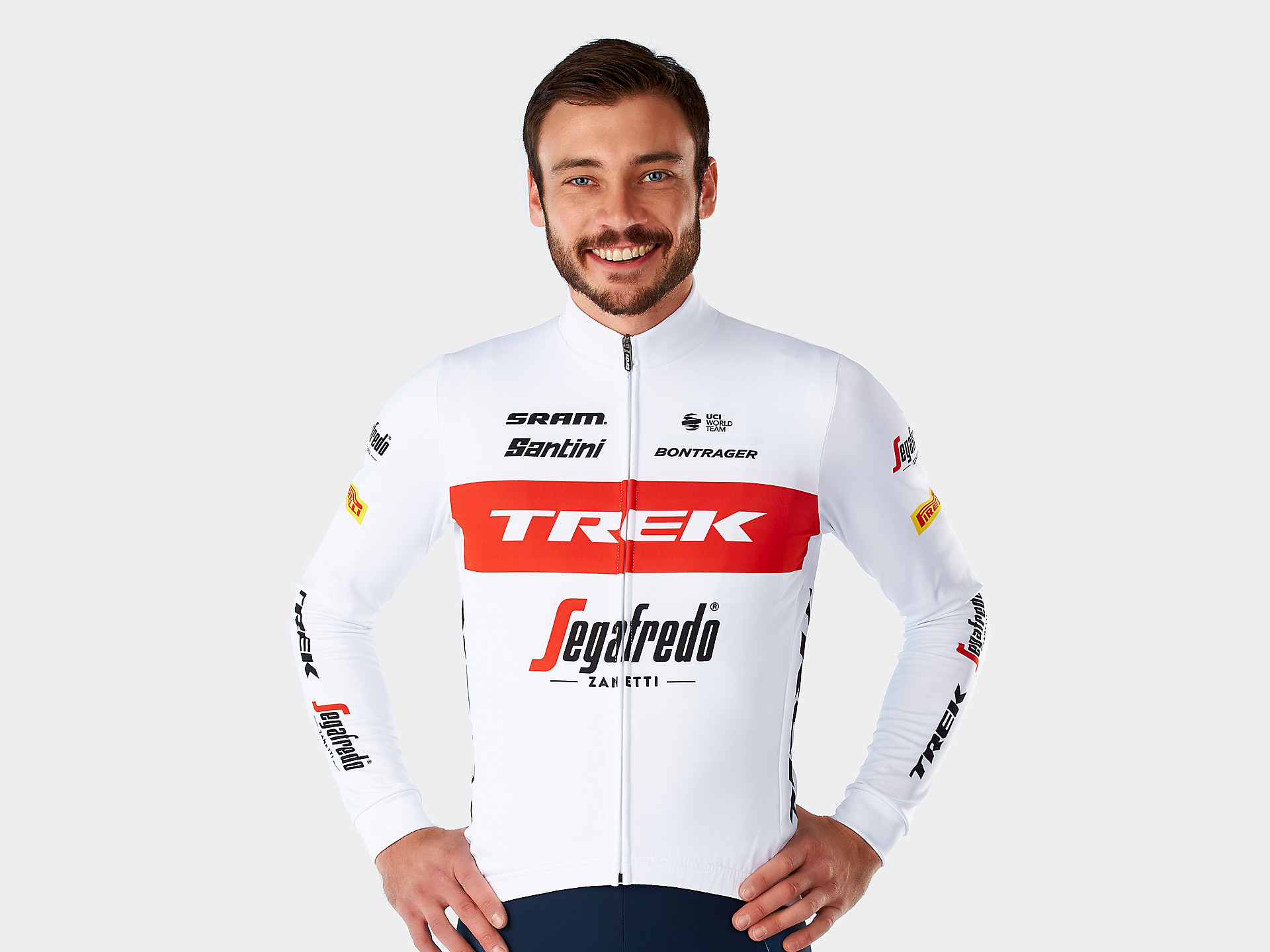 Racing Team Cycling Jersey Long Sleeve Men's Bike Cycle Jerseys Shirt Red White